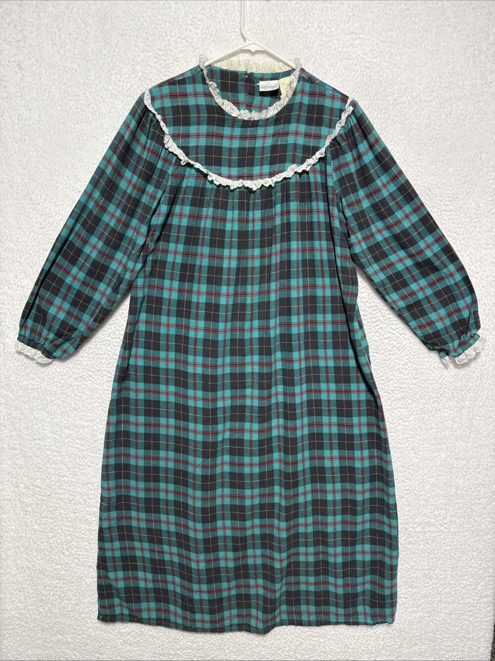 Vintage 80’s Adonna JC Penny Plaid Flannel Sleepwear Women’s Size L Cabin Core